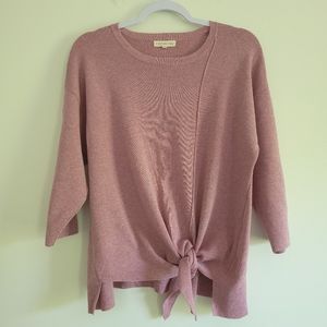 Retrology Pulplish Pink 3/4 Sleeve Front Knot Top‎ 1X
